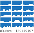 Wave shape blue divider collection for web and app design Vector illustration separator silhouette 129459407