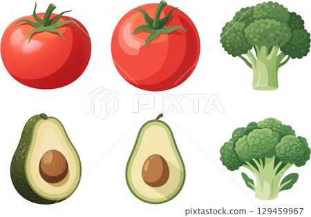 色彩鮮豔的蔬菜圖標 129459967