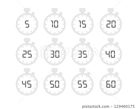 Stopwatch time illustration set 129460175