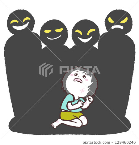 害怕受到虐待的孩子的插圖 129460240