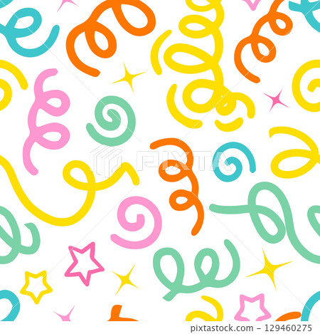 Fun simple colorful pattern on white background. hand drawing. Not AI, Vector illustration. Fun simple colorful pattern on white background. hand drawing. Not AI, Vector illustration. 129460275