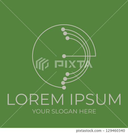 Futuristic Electronic Circuit Logo Futuristic Electronic Circuit Logo 129460340