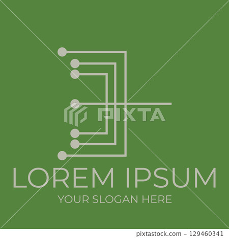 Futuristic Electronic Circuit Logo Futuristic Electronic Circuit Logo 129460341