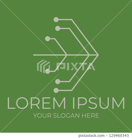 Futuristic Electronic Circuit Logo Futuristic Electronic Circuit Logo 129460343