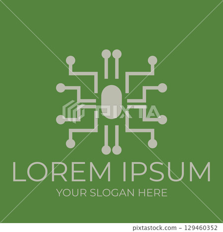 Futuristic Electronic Circuit Logo Futuristic Electronic Circuit Logo 129460352