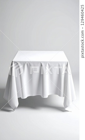 3d rendering of a white cloth on a white background mock up 129460425