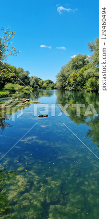 Bathing spot on the Krka river 129460494