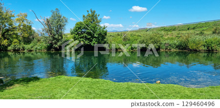 Swimming spot on the Krka river 129460496