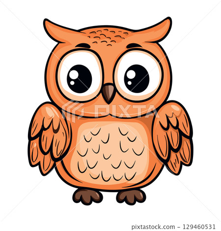 cute little owl childish isolated vector illustration 129460531