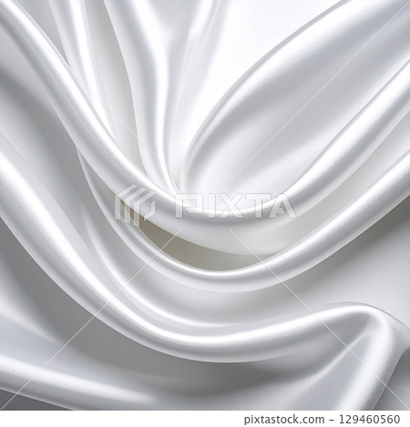 smooth elegant white silk or satin as background mock up 129460560