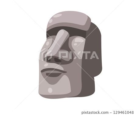 Moai icon, giant stone statues of human figures on Easter Island Moai icon, giant stone statues of human figures on Easter Island 129461048