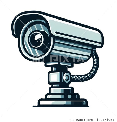 簡單的監視器插圖和白色背景 129461054