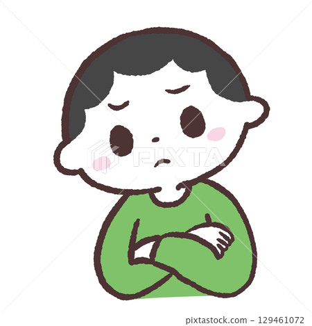 Illustration of a thinking boy Illustration of a thinking boy 129461072