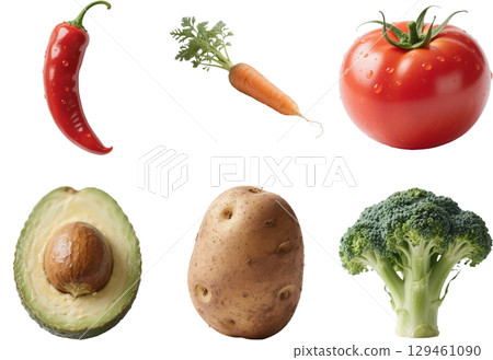 白色背景中的各種蔬菜 白色背景中的各種蔬菜 129461090