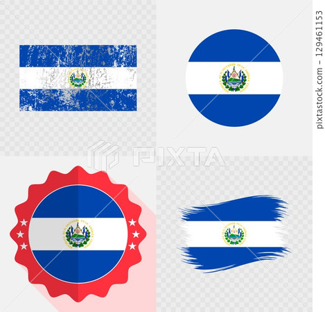 El Salvador National Flag Icon Collection. El Salvador National Flag Icon Collection. 129461153