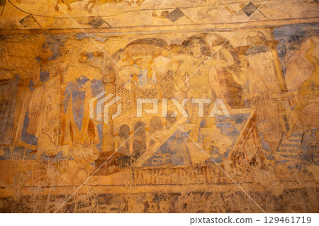 Qusayr Amra, Jordan frescoes of desert castle 129461719