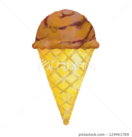 手繪時尚冰淇淋甜筒巧克力大理石 129461769
