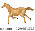 Hand-drawn illustration of a running horse 129461838