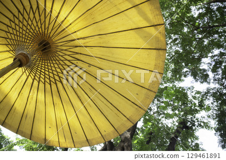 Umbrella outdoor market in the garden 129461891