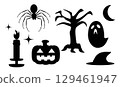 Halloween silhouette illustrations 129461947