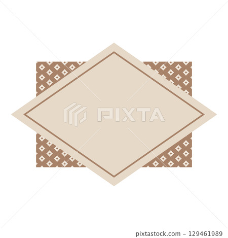 日式秋季框架,日式方形,棕色 日式秋季框架,日式方形,棕色 129461989