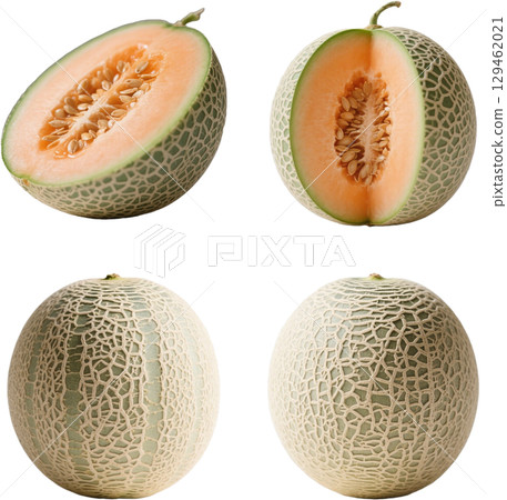 Melon cut in half 129462021