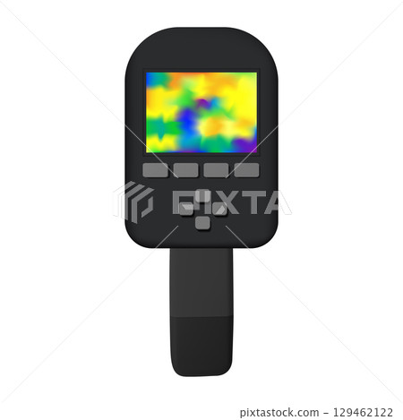 Thermal imager showing different temperature ranges on white background Thermal imager showing different temperature ranges on white background 129462122