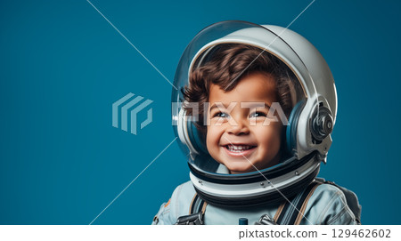 Little boy wearing an astronaut suit 129462602