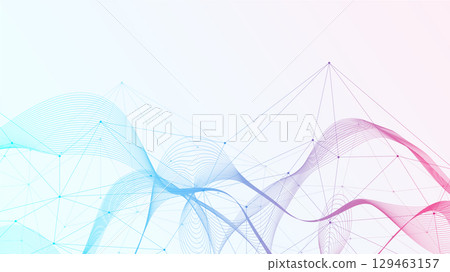 Global network connection website header or banner design. Abstract background with connecting dots and lines. Global business. Social network communication. Internet technology. Vector illustration 129463157