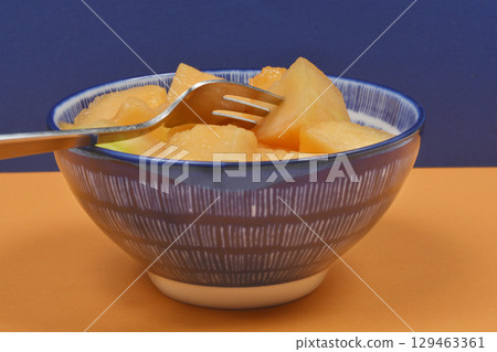 Cantaloupe cubes Cantaloupe cubes 129463361