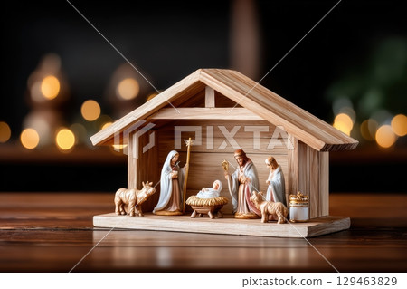 Miniature Nativity Scene Baby Jesus, Spiritual Holiday Spirit Miniature Nativity Scene Baby Jesus, Spiritual Holiday Spirit 129463829