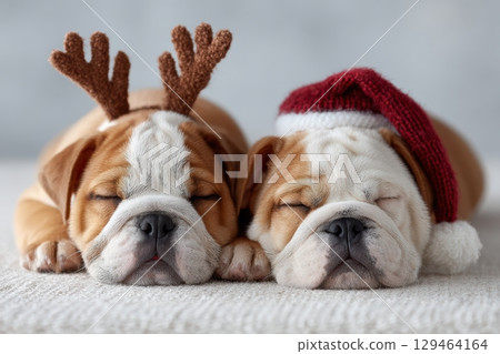 Soft Puppies Santa's Holiday Spirit Innocent Rug Design 129464164
