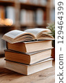 Open Book Stack On Wooden Surface Warm Family Knowledge Review Of Old Hardcover Books 129464399