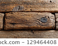 Rustic Wood Texture Close Up Natural Brown Plank With Knot, Weathered Wood Pattern Close Up 129464408