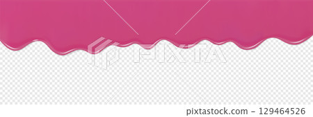 Dripping Strawberry Frosting Or Melting Ice Cream. Dripping Strawberry Frosting Or Melting Ice Cream. 129464526