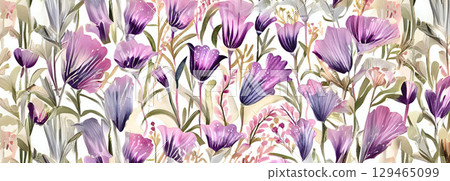 風鈴草的水彩背景材料 129465099