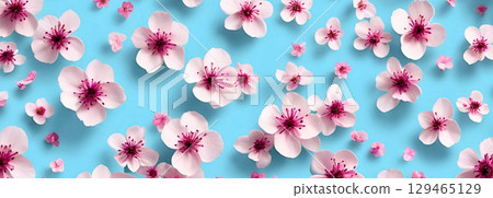 Beautiful cherry blossom background material 129465129