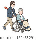 一名護理人員將輪椅推了出來 129465291