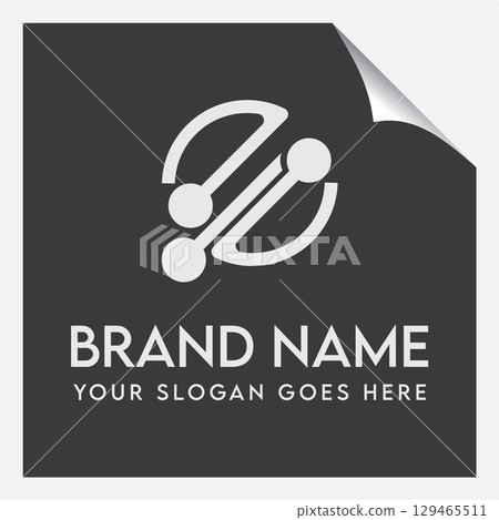 Futuristic Electronic Circuit Logo Futuristic Electronic Circuit Logo 129465511