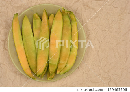 Cantaloupe rind slice Cantaloupe rind slice 129465706