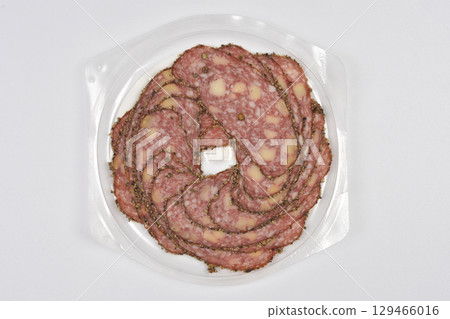 Salami with cheese and peppercorns Salami with cheese and peppercorns 129466016