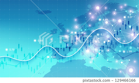Stock market or Forex trading graph in graphic concept for financial investment or economic trends business idea design. Worldwide finance background. Vector illustration Stock market or Forex trading graph in graphic concept for financial investment or economic trends business idea design. Worldwide finance background. Vector illustration 129466166