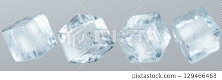 Crystal transparent ice cubes 129466463