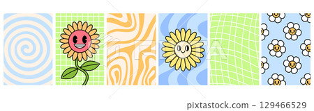Daisy retro groovy patterns Daisy retro groovy patterns 129466529