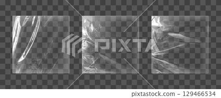 Transparent plastic wrap textures with wrinkles Transparent plastic wrap textures with wrinkles 129466534