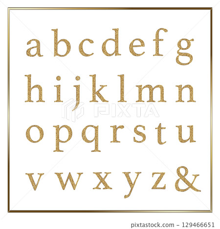 Gold glitter alphabet lowercase Gold glitter alphabet lowercase 129466651