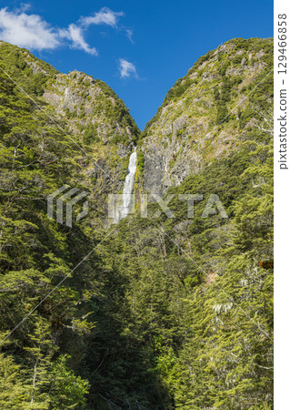Devil's Punchbowl Waterfall in Arthur's Pass National Park, New Zealand 129466858