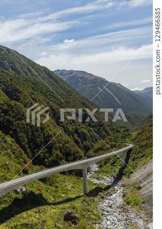 View from Otira Viaduct Lookout in Arthur's Pass National Park, New Zealand View from Otira Viaduct Lookout in Arthur's Pass National Park, New Zealand 129466885