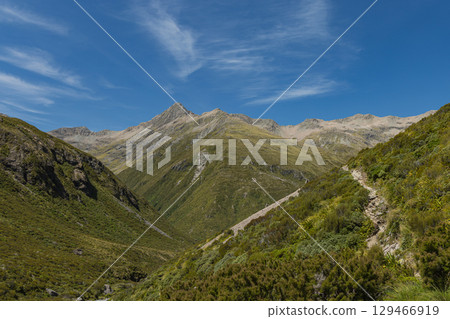 Mount Temple as seen from the Otira Valley Track in Arthur's Pass National Park, New Zealand Mount Temple as seen from the Otira Valley Track in Arthur's Pass National Park, New Zealand 129466919