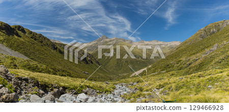Mount Temple as seen from the Otira Valley Track in Arthur's Pass National Park, New Zealand Mount Temple as seen from the Otira Valley Track in Arthur's Pass National Park, New Zealand 129466928